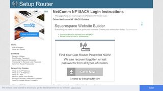 How to Login to the NetComm NF18ACV - SetupRouter