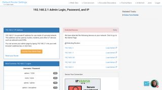 192.168.2.1 Admin Login, Password, and IP - Clean CSS