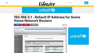 192.168.2.1 Default IP Address for Some Home Network Routers