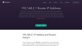192.168.2.1 Default Router IP Address - NetSpot