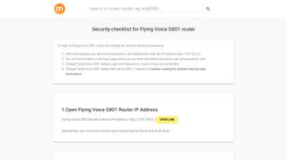 192.168.2.2 - Flying Voice G801 Router login and password - modemly