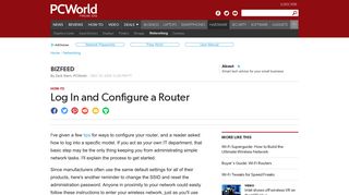 Log In and Configure a Router | PCWorld