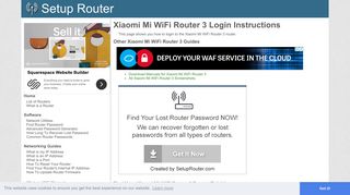 How to Login to the Xiaomi Mi WiFi Router 3 - SetupRouter