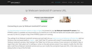 Connect to Ip Webcam (android) IP cameras