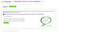 Log in | TELUS Device and IP Registration