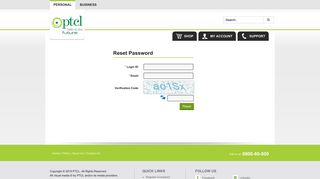 Reset Password - PTCL
