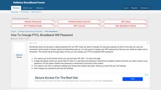 How To Change PTCL Broadband Wifi Password | Pakistan Broadband Forum