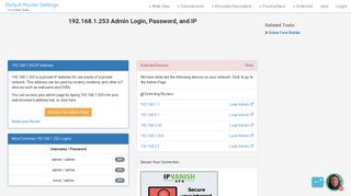 192.168.1.253 Admin Login, Password, and IP - Clean CSS