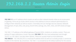 192.168.1.1 Router Admin Login – (Latest Version)