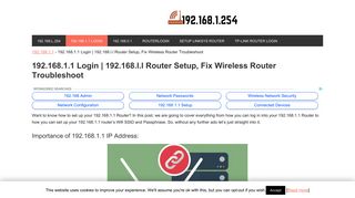 192.168.1.1 IP Address: Fix 192.168.l.l Wireless Router Troubleshoot