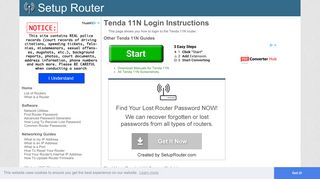 How to Login to the Tenda 11N - SetupRouter
