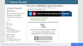 How to Login to the TP-Link TL-WR340G - SetupRouter