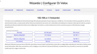 192.168.o.1.1/wizardoi | admin, senha, configurar modem e roteador