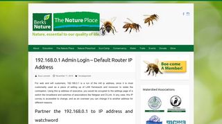 192.168.0.1 Admin Login - Default Router IP Address - Berks Nature