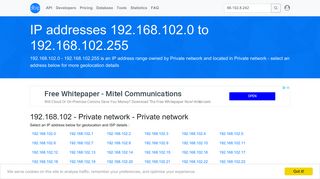192.168.102 - Private network - Private network - Search IP addresses
