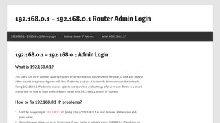 192.168.0.1 – 192.168.0.1 Router Admin Login – Router ...