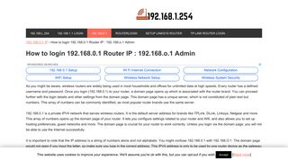 192.168.0.1 Admin Router IP | How to Login 192.168.o.1