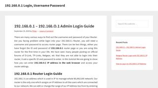 192.168.0.1 Login, Username Password -