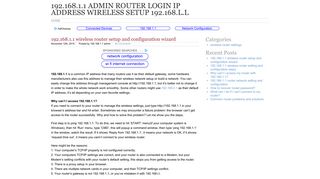 192.168.1.1 Admin Router Login