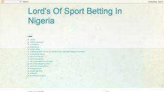 Lord's Of Sport Betting In Nigeria: www.1960bet.com/computer version ...