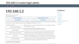 192.168.1.2 - 192.168.1.1 router login admin