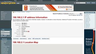 198.168.2.1 IP Address Location | SG IP network tools - SpeedGuide
