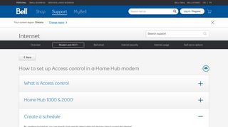 Access control in the Home Hub modems - Bell support - Bell Canada
