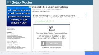 How to Login to the Dlink DIR-816 - SetupRouter