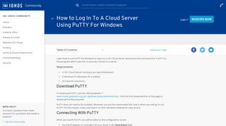 How to Log In To A 1&1 Cloud Server Using PuTTY For Windows ...