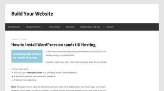 How to Install WordPress on 1and1 UK Hosting - Build Your Website