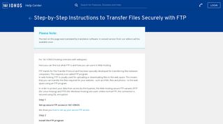 Transfer files securely with FTP step by step - 1&1 IONOS Help
