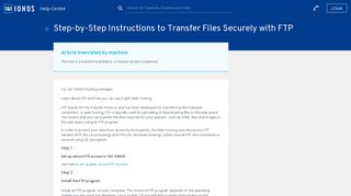 Step-by-Step Instructions to Transfer Files Securely with ... - 1&1 IONOS