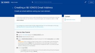Creating a 1&1 IONOS Email Address - 1&1 IONOS Help