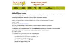 SmarterBroadband - Members Webmail Support