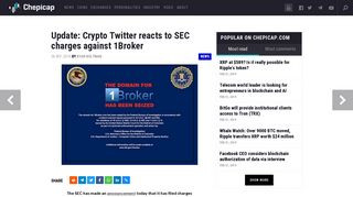 Update: Crypto Twitter reacts to SEC charges against 1Broker ...