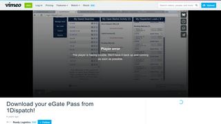 Download your eGate Pass from 1Dispatch! on Vimeo