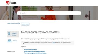 Managing property manager access – 1form Help Centre