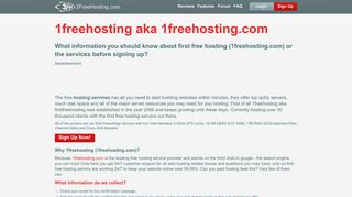 Free Web Hosting - 1freehosting reviews