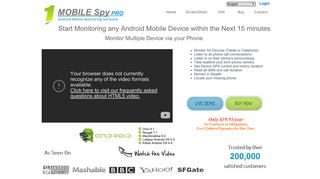 Mobile Spy with Android Monitoring $39.95