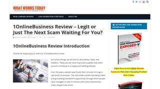 1OnlineBusiness Review - Legit, Scam or Just The Next Big Waste Of ...