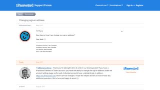 Changing sign-in address — 1Password Forum