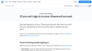 If you can't sign in to your 1Password account - 1Password Support