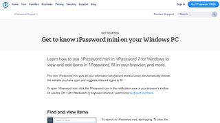 Get to know 1Password mini on your Windows PC - 1Password Support