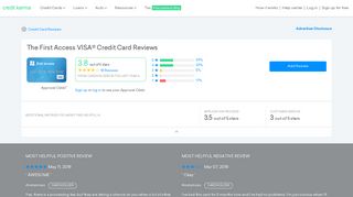 The First Access VISA® Credit Card Reviews | Credit Karma