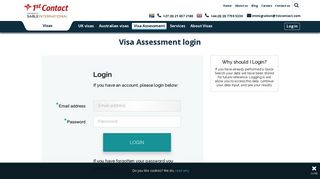Visa Assessment Login | 1st Contact Visas
