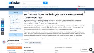 1st Contact Forex International Money Transfers | finder.com.au