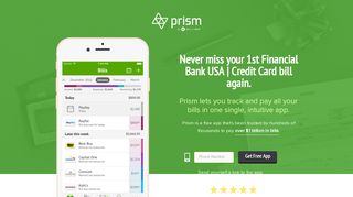 Pay 1st Financial Bank USA | Credit Card with Prism • Prism