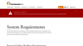 Personal Online Banking System Requirements | First Interstate Bank
