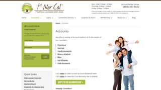 Accounts | 1st Nor Cal® Credit Union | San Francisco Bay Area