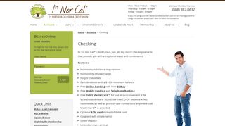 Checking | 1st Nor Cal® Credit Union | San Francisco Bay Area